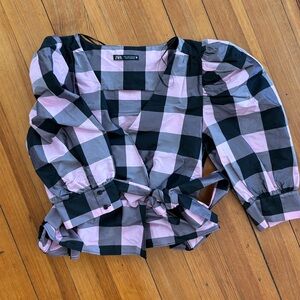 Zara blouse size small tie front